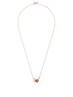 Petite Qin Qin Necklace With Diamonds, Onyx And Red Agate