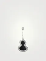 Small Wulu 18K White Gold Earring With Diamonds And Onyx