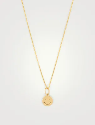 14K Gold Happy Face Necklace