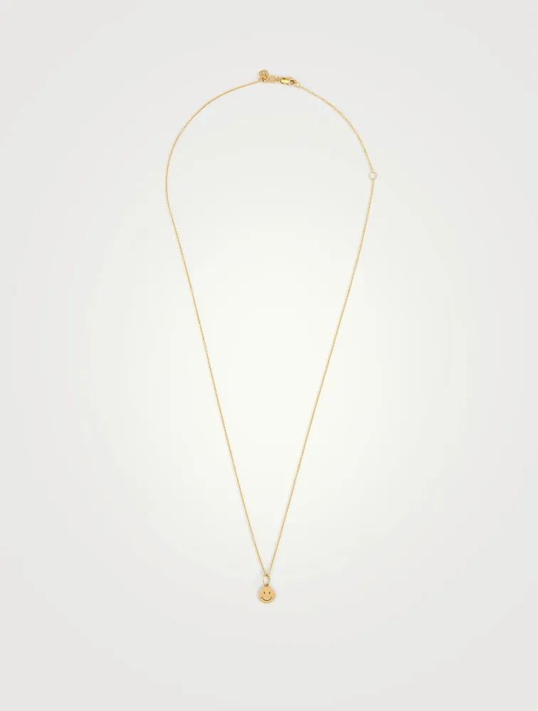 14K Gold Happy Face Necklace