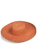Palermo Chevron-Woven Straw Sun Hat