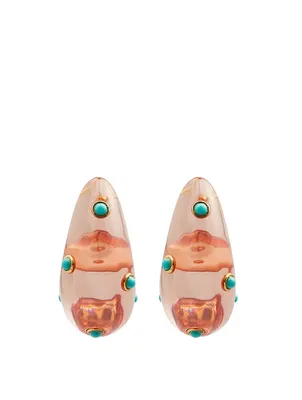 Arp Acrylic Earrings With Turquoise