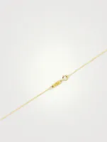 18K Gold Good Luck Bar Necklace With Diamonds