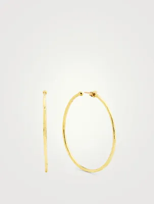 Medium 18K Hammered Gold Hoop Earrings