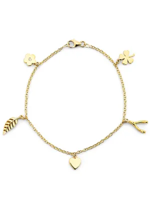 Mini 18K Gold Charm Bracelet