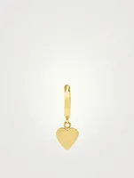 Mini 18K Gold Huggie Earrings With Heart Drop