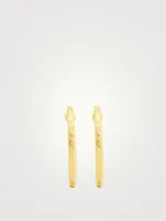 Small 18K Hammered Gold Hoop Earrings