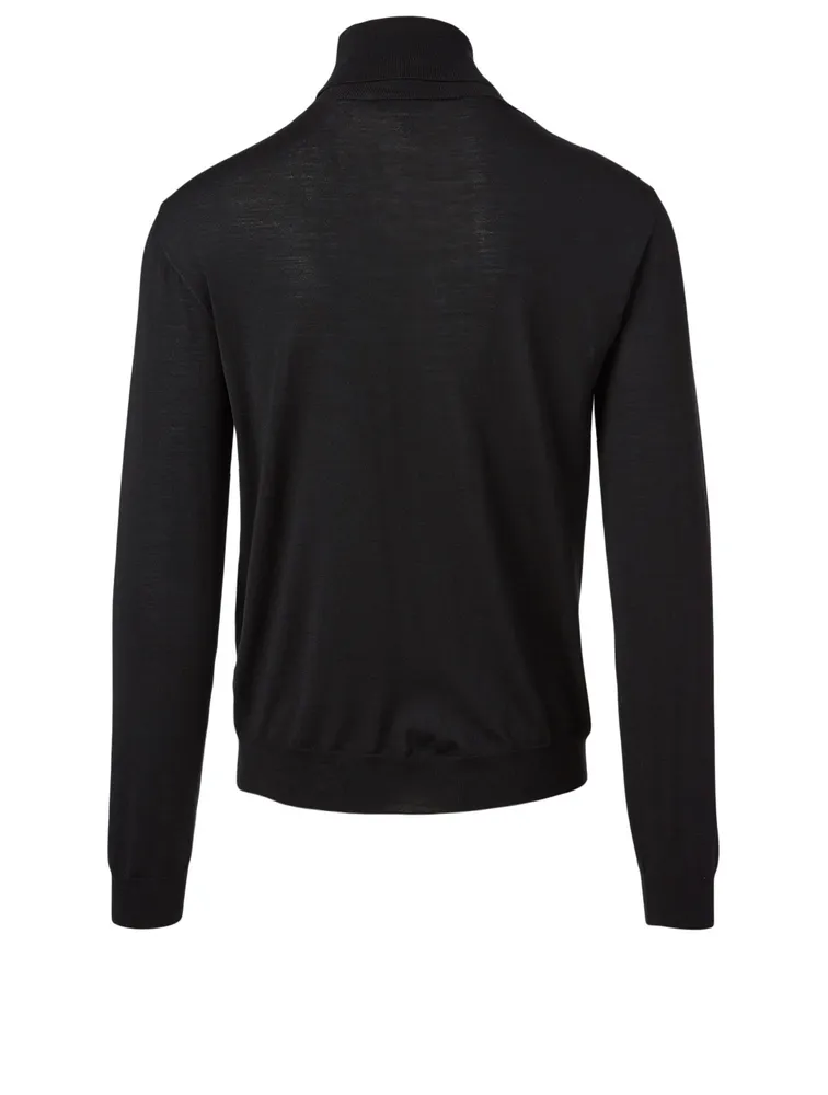 Wool Turtleneck With Logo Patch