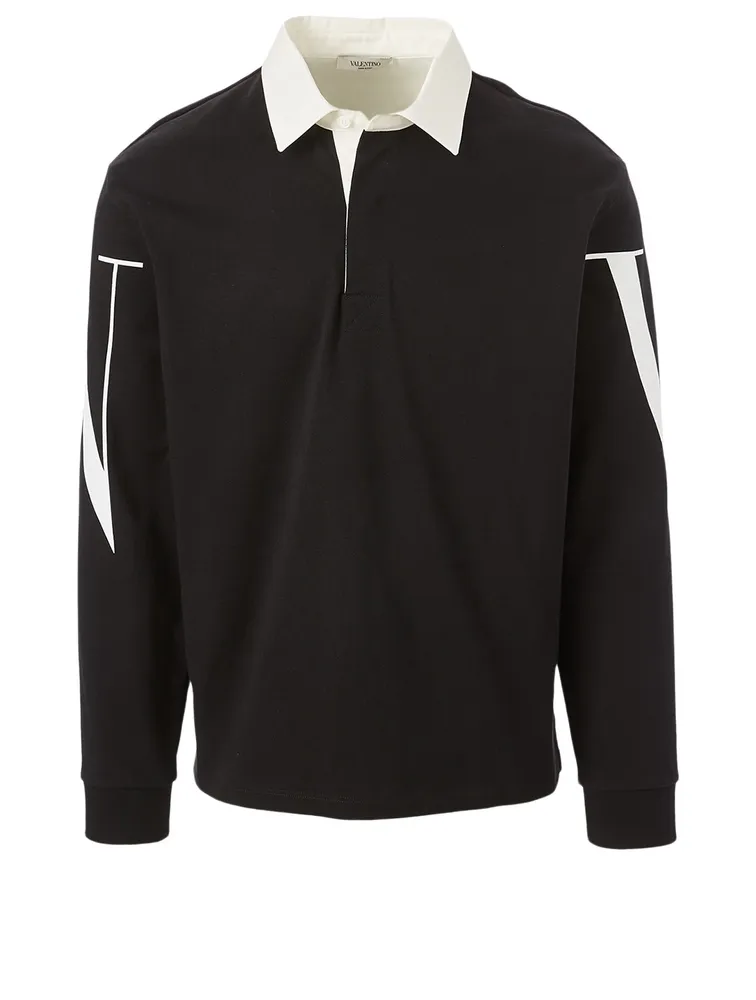 Cotton Long-Sleeve Polo Shirt