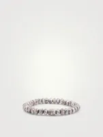 Beaded Bracelet With 14K White Gold Diamond Rondelle Charm