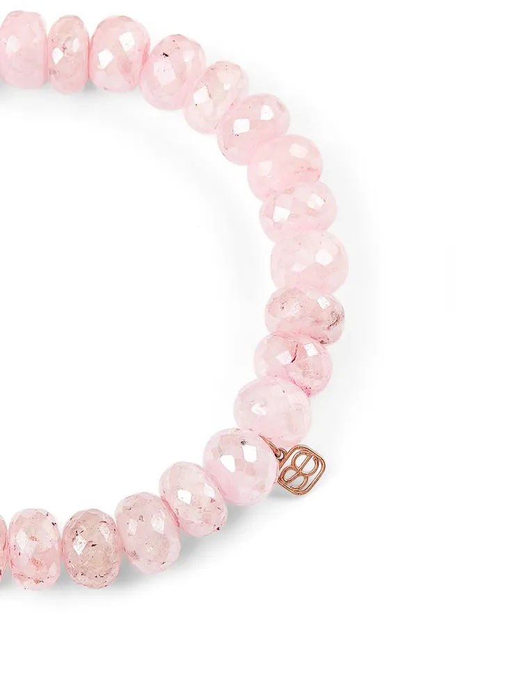 Beaded Bracelet With 14K Rose Gold Diamond Butterfly Charm