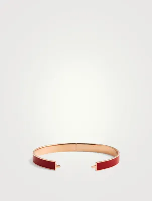 Interchangeable 18K Rose Gold Enamel Bangle Bracelet