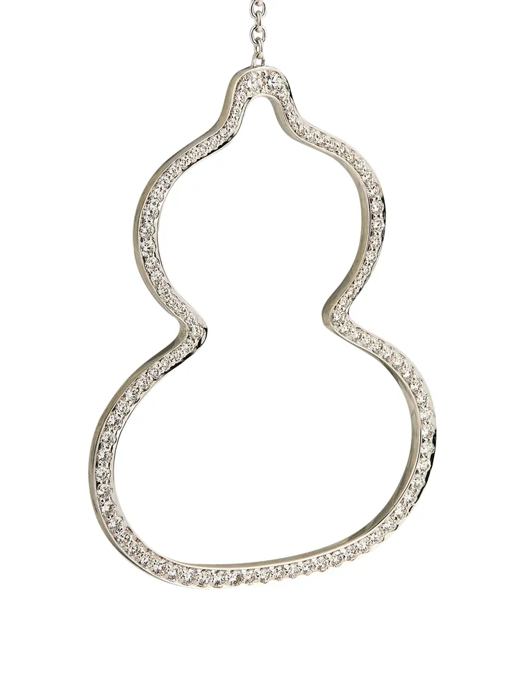 Large Wulu 18K White Gold Earring With Diamonds