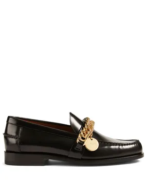 Leather Loafers With Chain