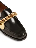 Leather Loafers With Chain