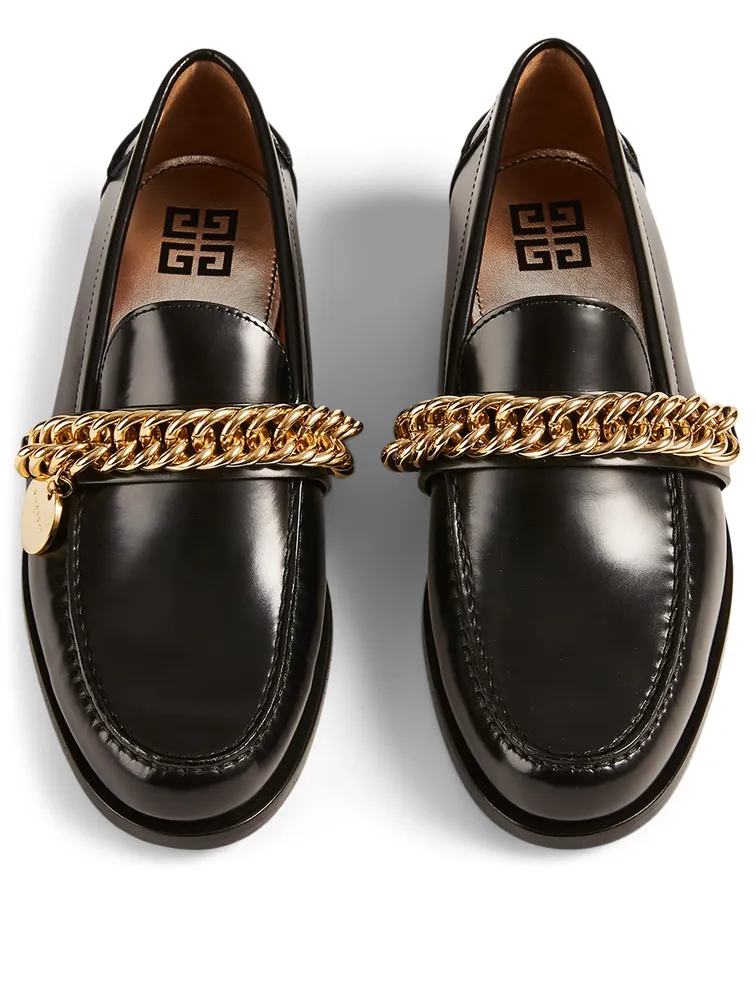 Leather Loafers With Chain