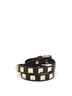 Rockstud Double Leather Bracelet