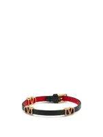 VLOGO Leather Bracelet With Crystals