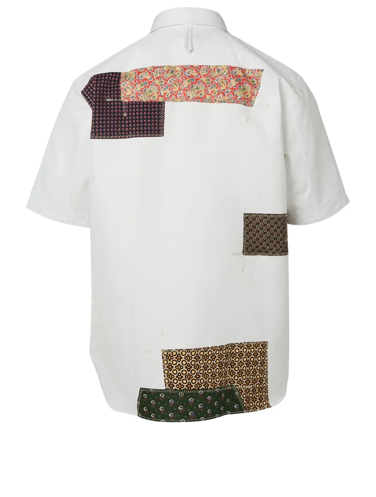 Cotton And Linen Patchwork Shirt