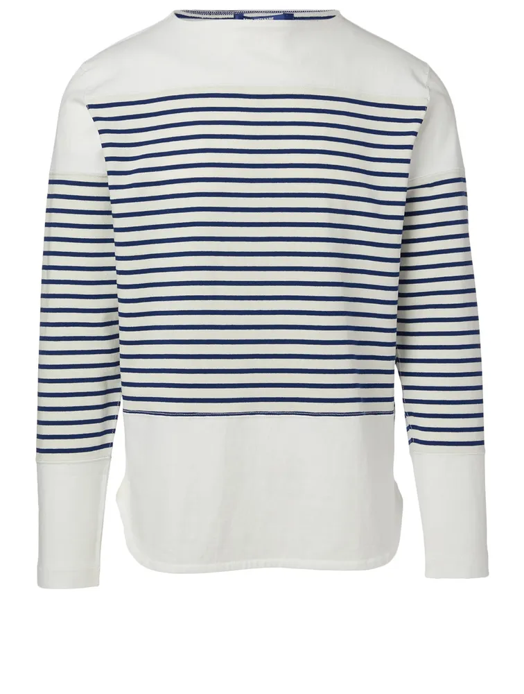 Cotton-Blend Long-Sleeve T-Shirt Striped Print