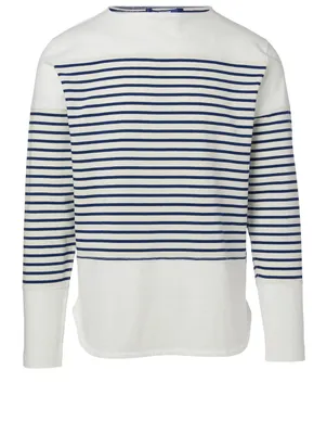 Cotton-Blend Long-Sleeve T-Shirt Striped Print