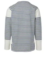 Cotton-Blend Long-Sleeve T-Shirt Striped Print