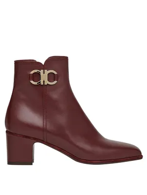 Cassaro Leather Heeled Ankle Boots