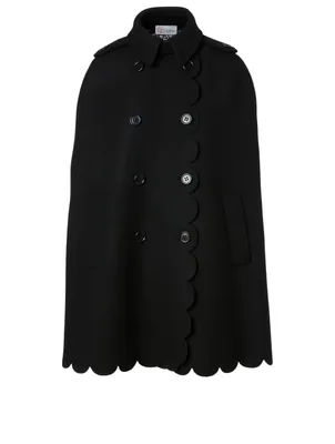 Wool And Cashmere Scallop Cape