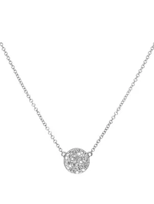 14K Gold Disc Necklace With Diamonds