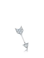 14K Gold Arrow Stud Earring With Diamonds