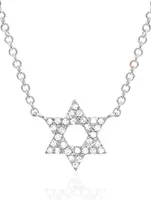 14K Gold Star Of David Necklace With Diamonds