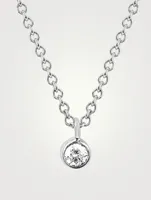 14K Gold Bezel Chain Necklace With Diamond