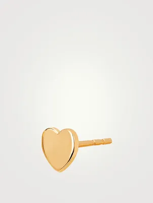 14K Gold Heart Stud Earring