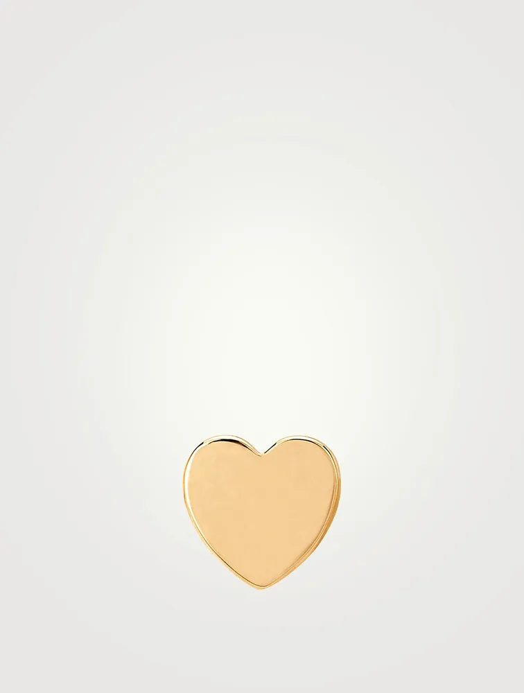 14K Gold Heart Stud Earring