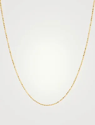 Long 14K Gold Faceted Chain