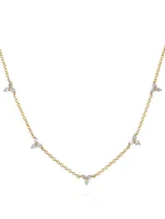 14K Gold Trio Necklace With Diamonds