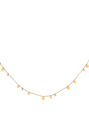 14K Gold Confetti Chain Necklace With Diamonds