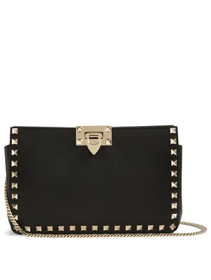 Rockstud Leather Clutch Bag