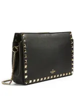 Rockstud Leather Clutch Bag