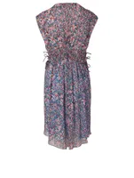 Oaxoli Silk Sleeveless Dress Floral Print