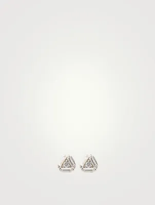 Fireworks 18K Gold Triangle Earrings With Diamonds