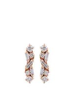 Fireworks 18K Rose Gold Stick Stud Earrings With Diamonds