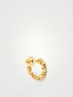 Small Fireworks 18K Gold Spiral Hoop Earrings With Diamonds