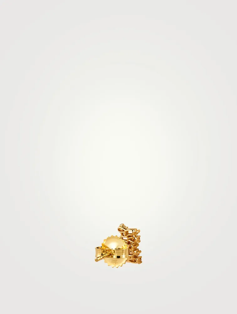 Fireworks 18K Gold Stud Earrings With Diamonds