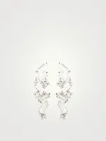 Fireworks 18K White Gold Cluster Earrings With Diamonds