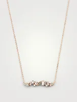 Fireworks 18K Rose Gold Bar Necklace With Diamonds