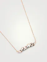 Fireworks 18K Rose Gold Bar Necklace With Diamonds