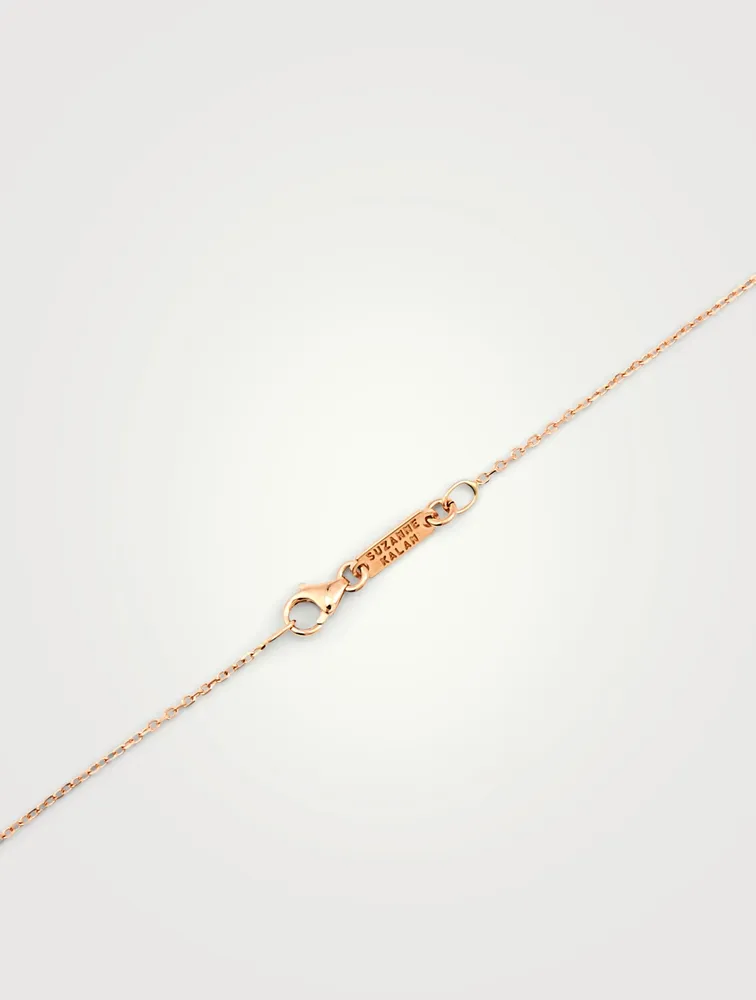 Fireworks 18K Rose Gold Bar Necklace With Diamonds