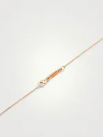 Fireworks 18K Rose Gold Bar Necklace With Diamonds