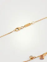 Rainbow Fireworks 18K Gold Dangling Cascade Necklace With Sapphire And Diamonds